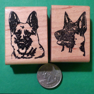 German Shepherd Portraits, Set of 2 Stamps1